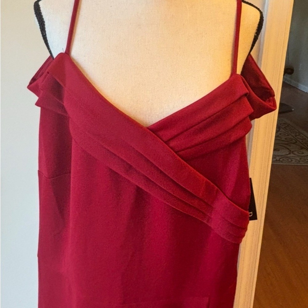 Alexa B Nites Red Ruffle Off Shoulder Long Gown Size 18
